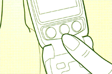 大きなボタンで押しやすく、高齢者の方にも使いやすい携帯電話のイラスト